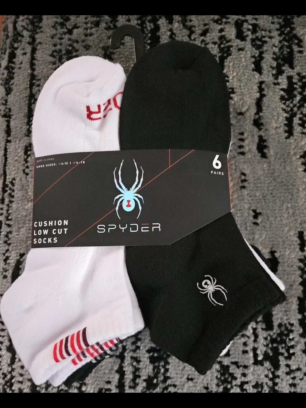 Spyder Low Cut Athletic Socks - Black & White (6 Pairs)